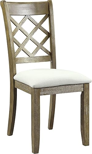 Sillas de comedor para mesa de habitación y sillas de asiento de cocina, patas de madera con cojín de asiento acolchado, juego de 2, beige, juego de