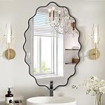 Dorlicecass Irregular Miroir mural - Miroirs muraux décoratifs 22"x 36" Asymétrique abstrait Miroir Aviation Aluminium Cadre unique pour salle de bain, chambre, salon, vestiaire, entrée en or - Miroir abstrait asymétrique