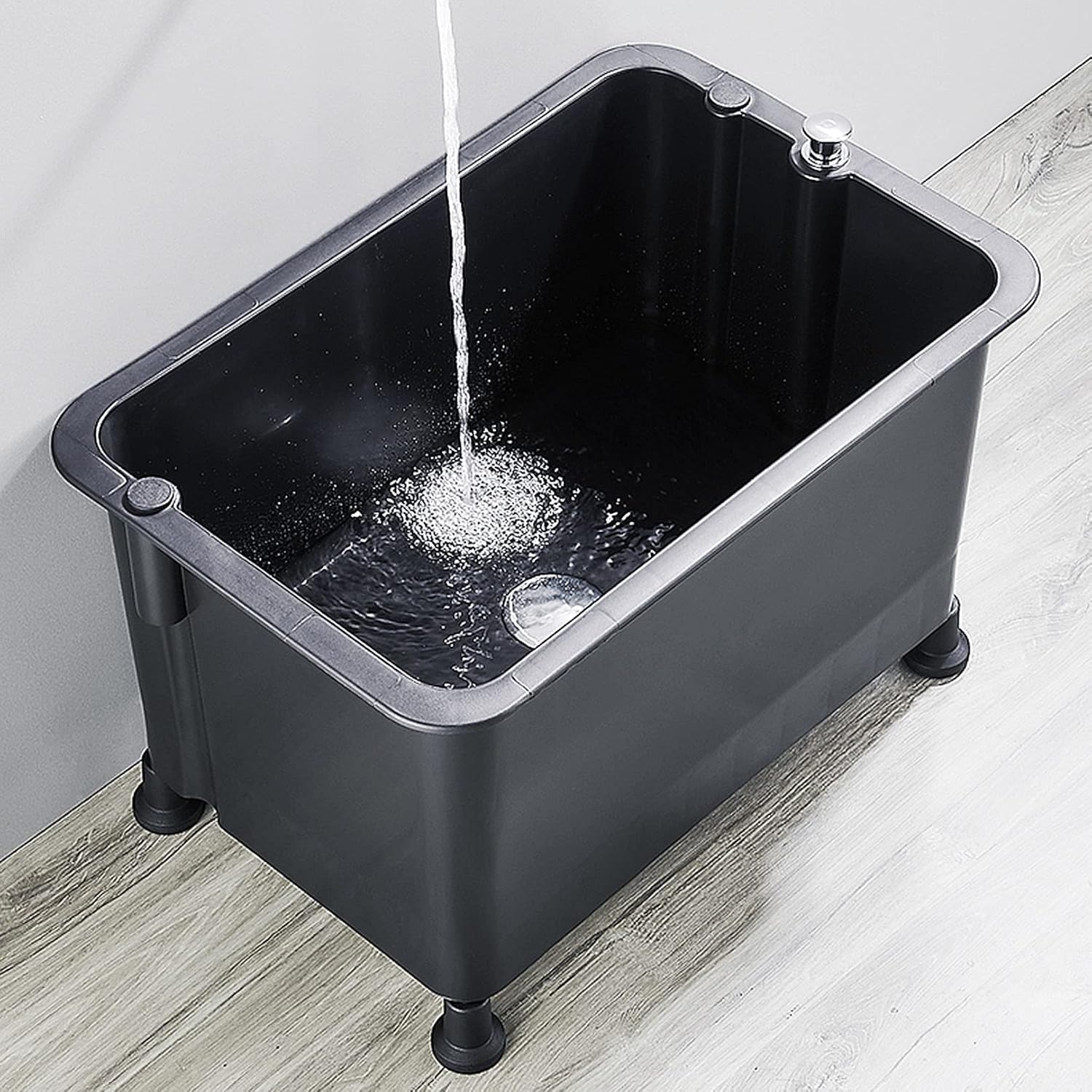 Floor-Standing Deepening Mop Sink, Home Bathroom Balcony Mop Service Basin Large Capacity Mobile Mop Pool Sink, Multipurpose Sink Laundry Tub