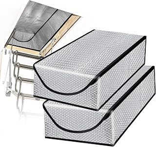 DGSL Attic Stairway Insulation Cover - Premium Energy Saving Attic Stairs Door Ladder Insulator Pull Down Tent with Zipper 25 in x 54 in x 11In (2 pcs Attic Cover)