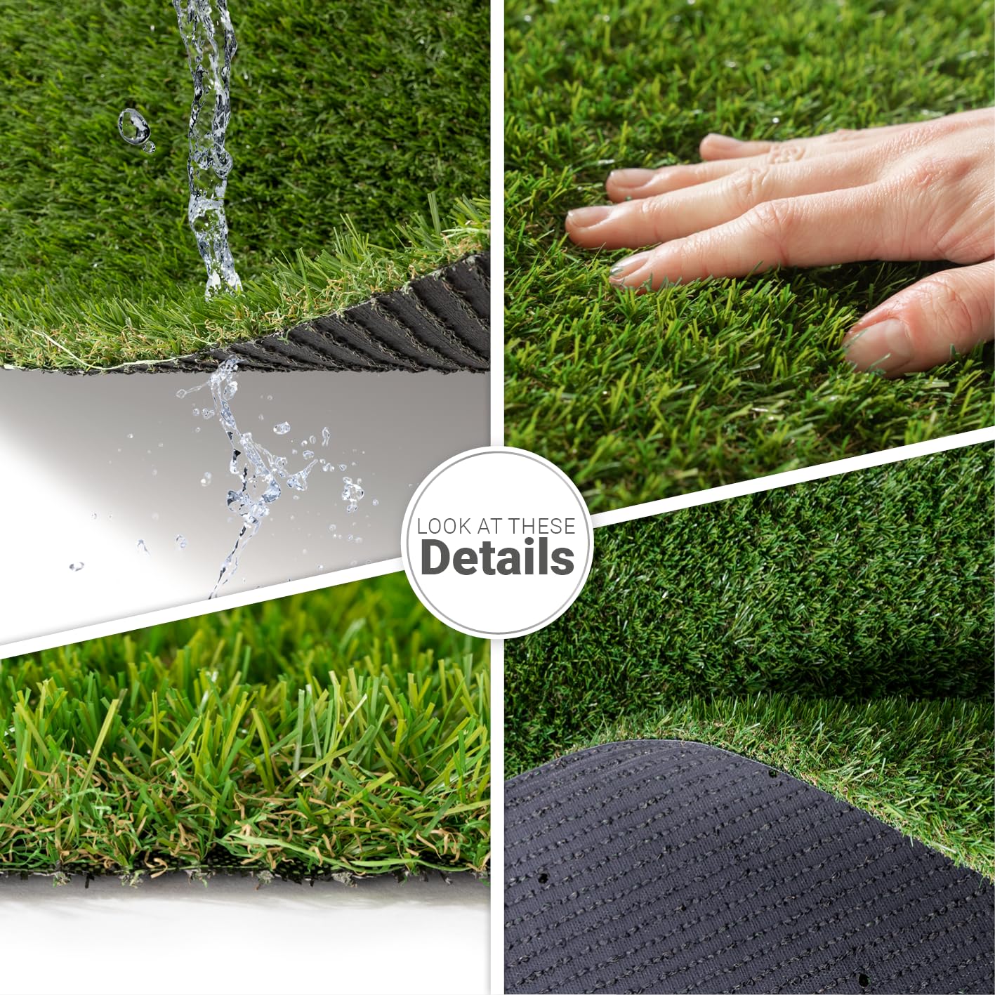 Erba Sintetica Paco Home 100x300 Cm - Tappeto Erboso Per Giardino, Balcone E Terrazzo, Altezza 14mm - Foto 3