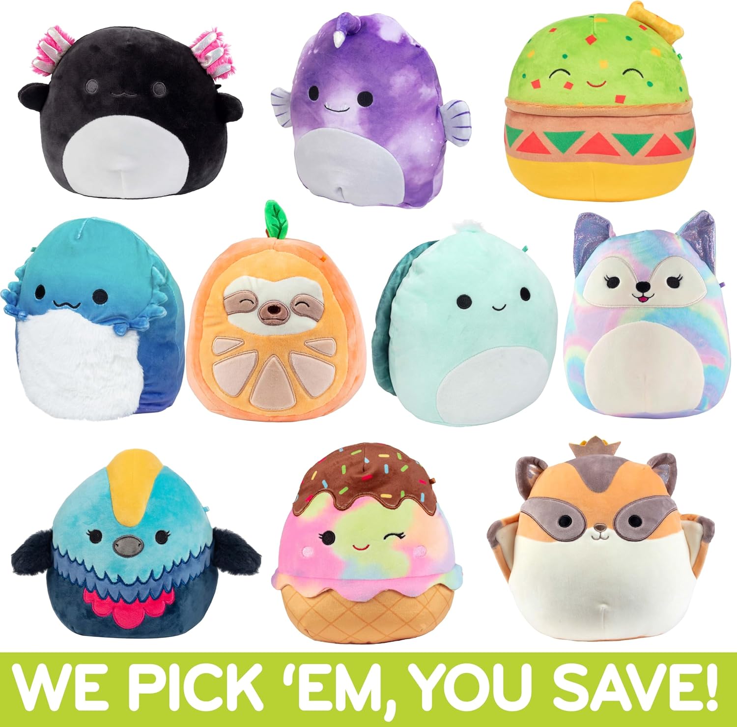 Squishmallows Mystery 8-Inch 2-Squish Value Pack - Get Three Jumbo Official Jazwares 8" Plush for Less - Collectible Soft & Squishy Stuffed Animal Toy - Gift Set for Kids, Girls & Boys - Image 2