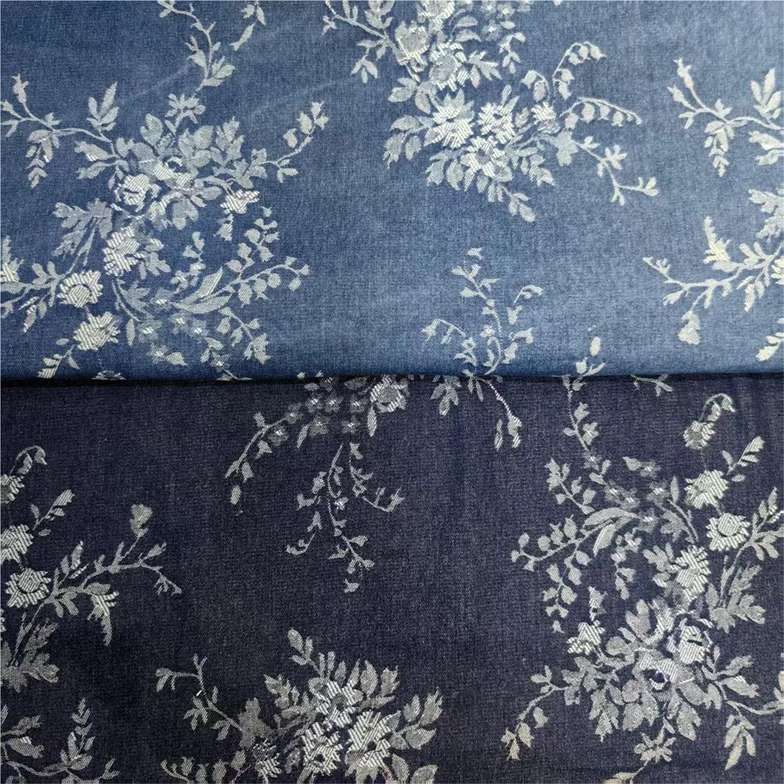 Tela Vaquera De AlgodóN Tela vaquera lavada Jacquard for manualidades, almohadas, zapatos, sombreros, ropa de moda, Material costura Diy por metro Tela De Costura(Dark blue,1.5 meters)