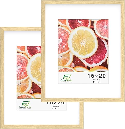 Vista 46 de FrameWorks Marcos de fotos clásicos de madera de 12 x 16 a 8 x 12 pulgadas con vidrio templado, roble dorado, paquete de 6