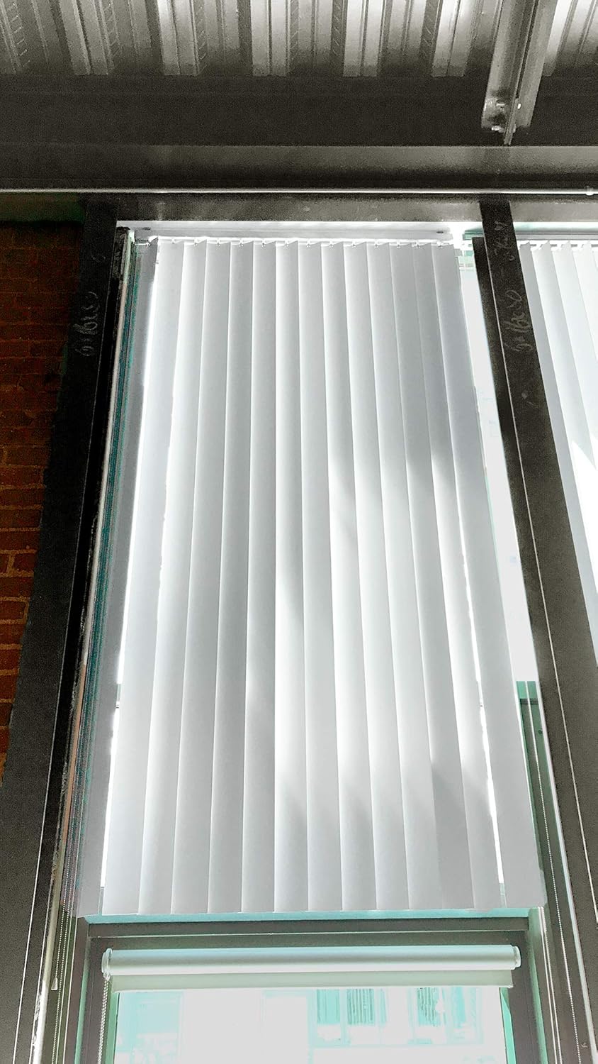 DALIX 84.5" White Vertical Blind Replacement Business Large Window Long (5 Qty)