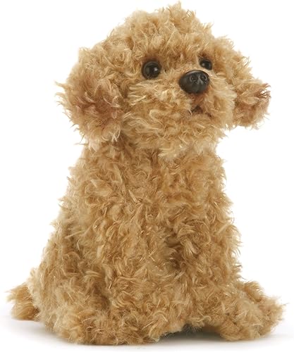DEMDACO Labradoodle - Puf de peluche para niños de 5.5 pulgadas, color marrón claro