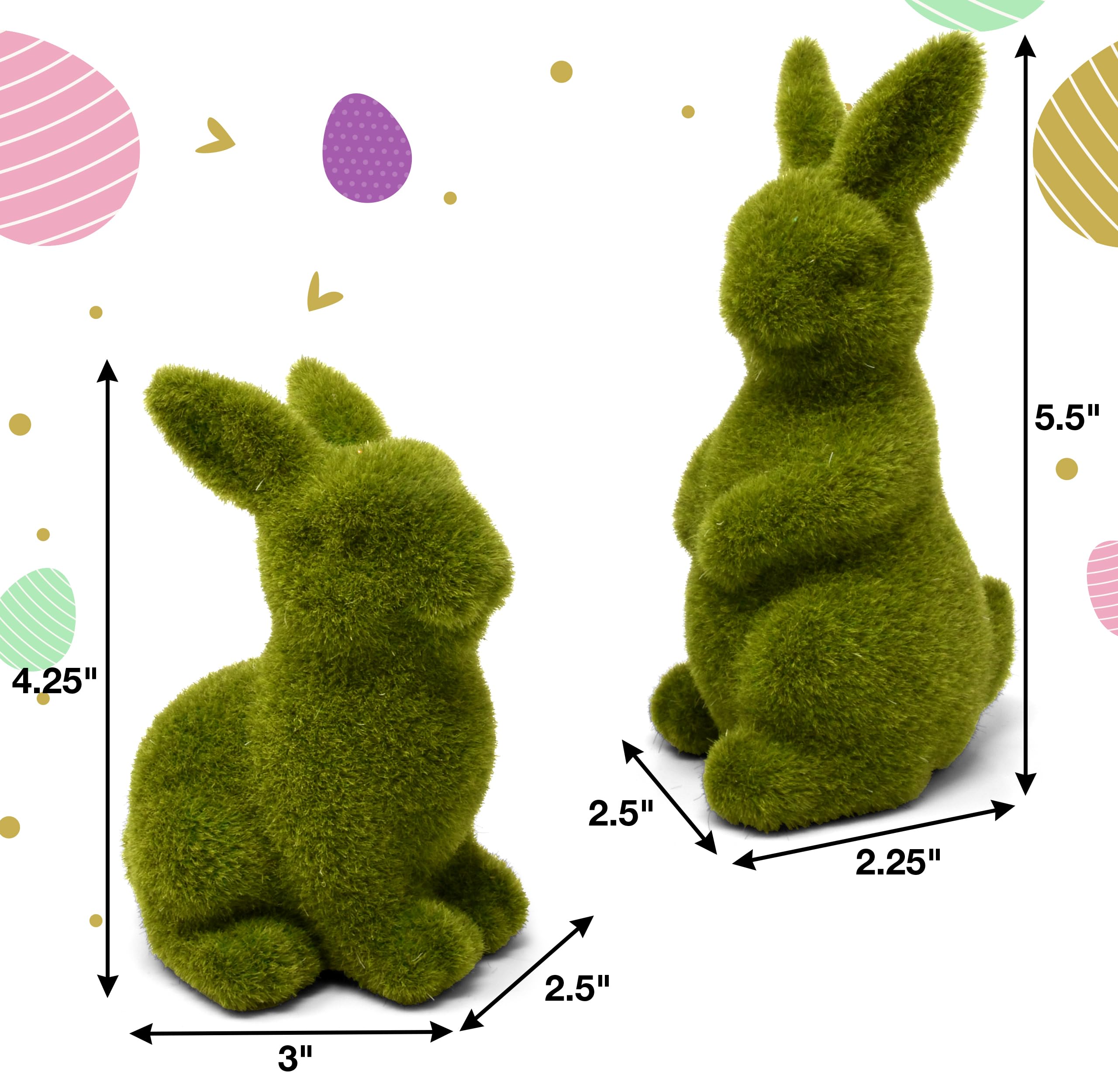Amazon.com: Gift Boutique Green Grass Bunny Rabbits Set of 2