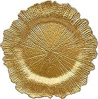 Vista 1 de 6 piezas de platos de carga Reef, platos de carga para cena de plástico redondos, dorados
