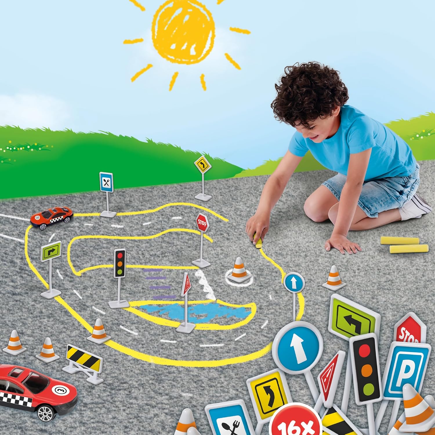 SES Creative Playground chalk traffic