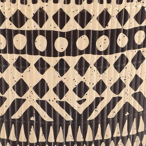 Miniatura 6 de DOITOOL Pantalla de lámpara de bambú con patrón de plantas verdes, pantalla de lámpara de lámpara de estilo japonés chino cubierta de luz para mesa