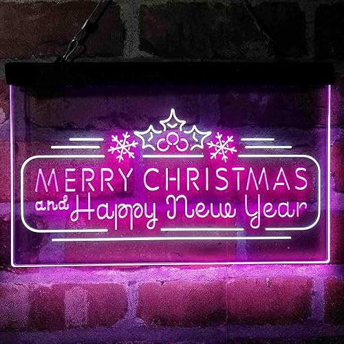 Miniatura 10 de ADVPRO Feliz Navidad y Año Nuevo cono de pino de doble color LED neón signo rojo y azul 24 x 16 pulgadas st6s64-i4156-rb