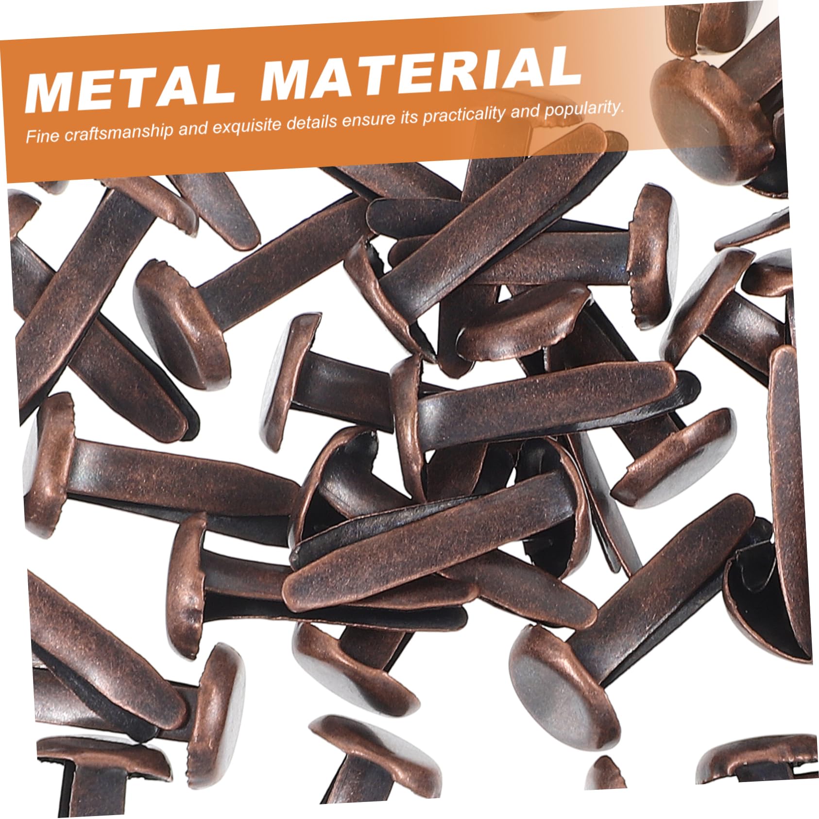 Uonlytech Metal Scrapbooking Paper Fasteners 50pcs Double Foot Spikes Craft DIY Brads Mini Clip Craft Sturdy and Easy to Use