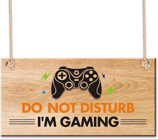 howson london Funny Gamer Gifts for Boys Gaming Sign Gifts Bedroom Door Sign for Man Cave Novelty Gamer Hanging Sign Accessories for Birthday Christmas Plaque Xbox Gift for Brother Son