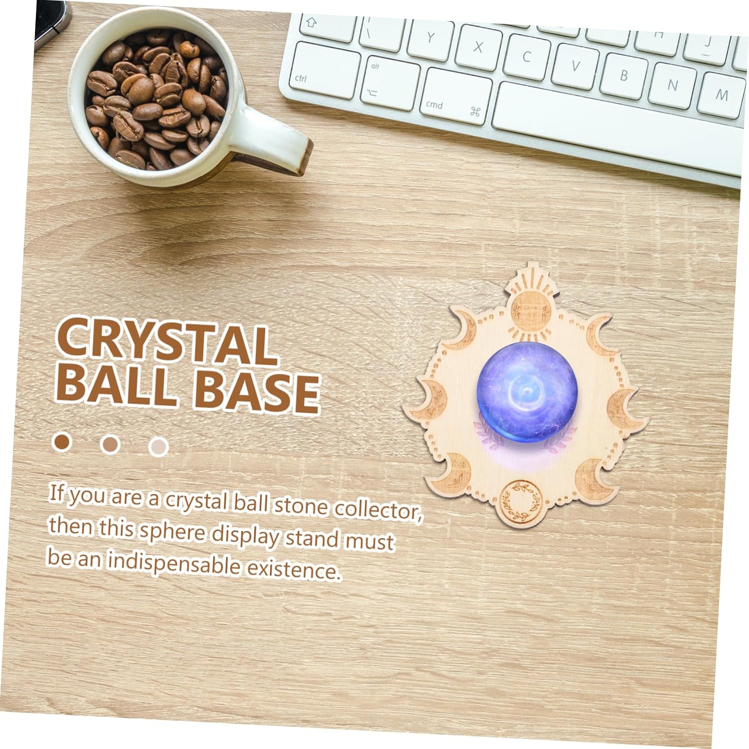 Ipetboom Crystal Ball Stand 6pcs Wooden Display Holder for Xmas Display