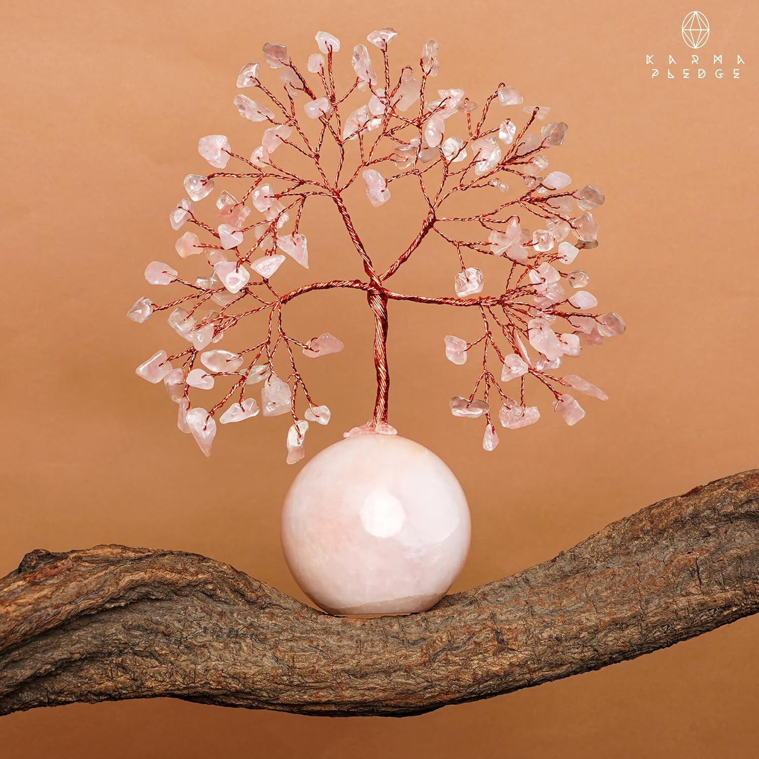 Rose Quartz Crystal Tree of Life Birthday Gifts for Women, Handmade Home Decor, Office, Room Decoration, Reiki Healing Crystal Chakra Tree for Money, Positivity, Good Luck Gifts for Her, Mom & Dad - Image 8
