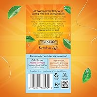 Vista 5 de Twinings Peach Cold Brew - Bolsas de té helado, 20 unidades (paquete de 6), té negro con sabor sin azúcar, con cafeína, 120 bolsitas de té