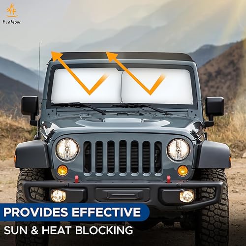 Miniatura 37 de EcoNour Parasol plegable para parabrisas de automóvil, parasol delantero para sol, calor y rayos UV, parasol para ventana delantera del automóvil