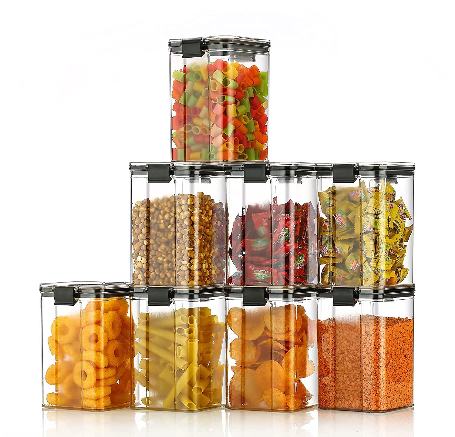 House of KD 1200ml Air-Tight Containers Set| Kitchen Storage Set| Kitchen Organizer| Kitchen Accessories Items | Fridge storage boxes| Cereal containers for kitchen (Black Set of 8) (B0D9DBFB34) Amazon Price History, Amazon Price Tracker