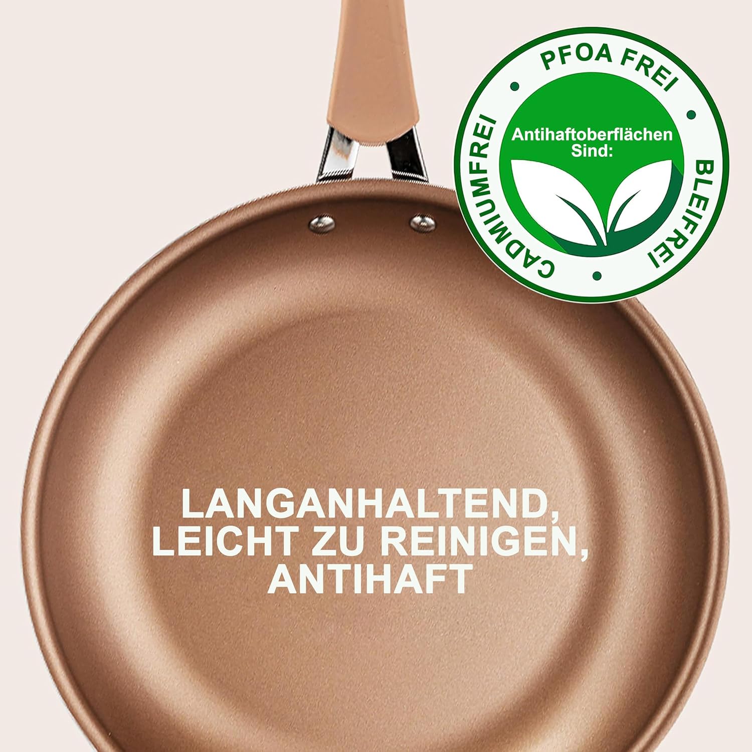 14-Piece Bronze Aluminum Non-Stick Cookware Set