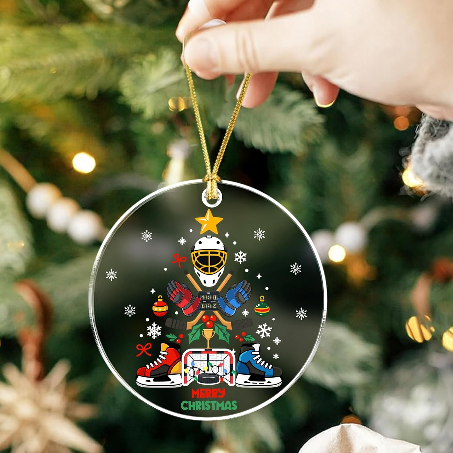Hockey Christmas Ornament 2025 – Funny Ice Hockey Ornament for Players, Coaches, Fans – Hockey Ornaments for Christmas Tree – Field Hockey & Goalie Gear Gift for Teens, Boys, Men - Image 8