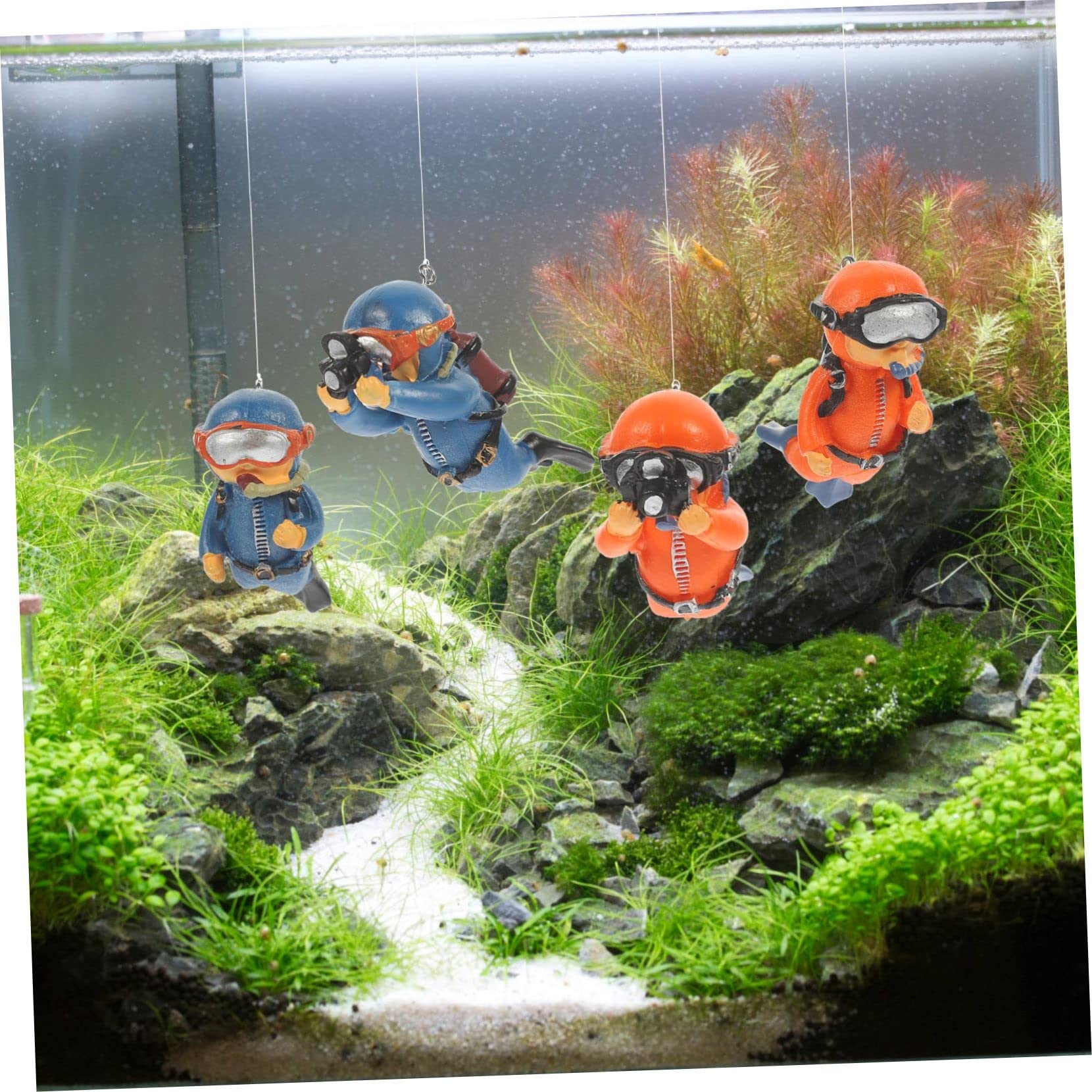 Beaupretty 20pièces Décorations Aquatiques Résistantes Figurines De Plongeur Adorables pour Aquarium Ornements Flottants