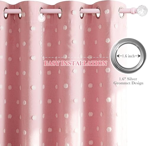 Vista 12 de PONY DANCE Cortinas decorativas para niñas, cortinas decorativas para niños, cortina de doble capa con volantes, superposición para oscurecer