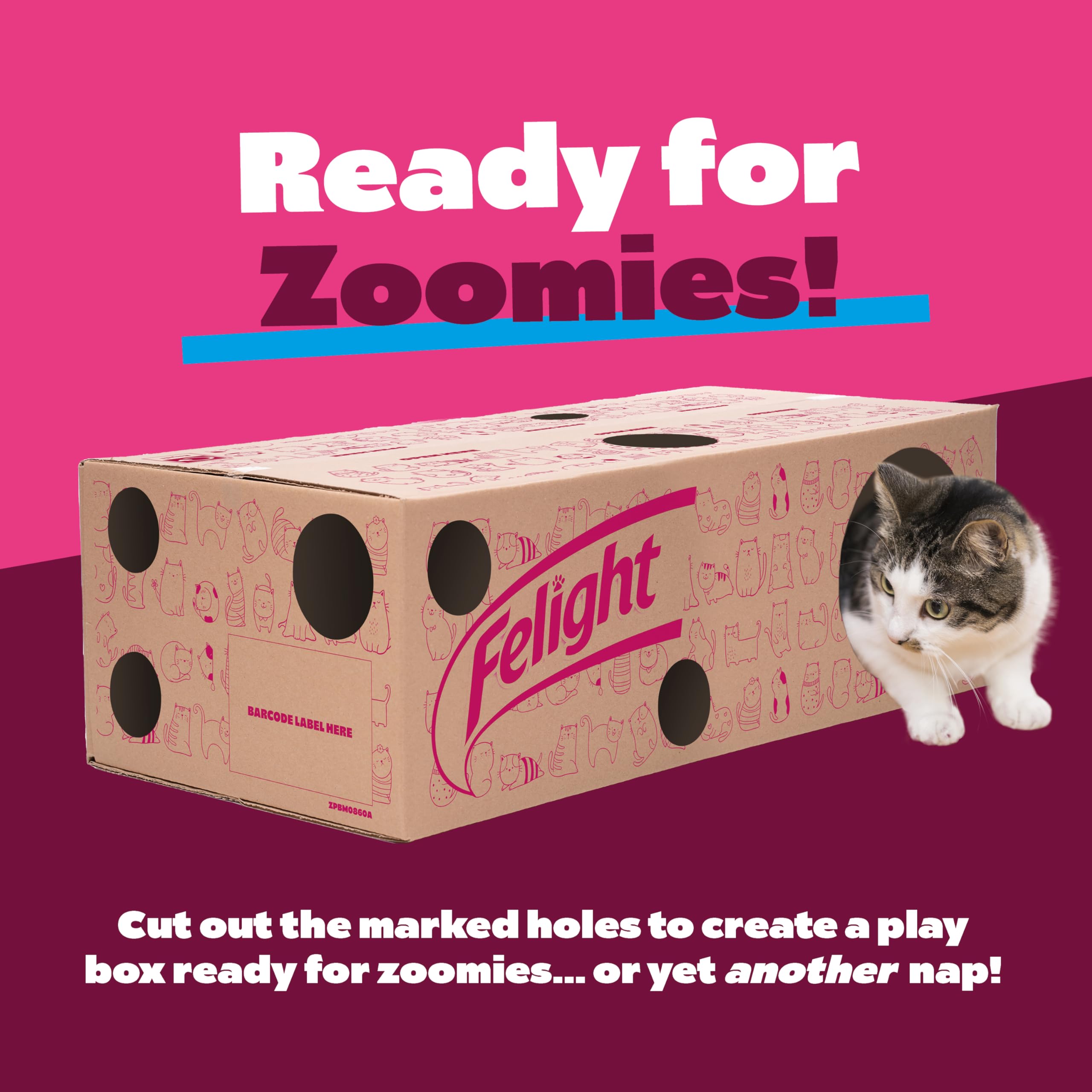 Felight Arena para Gatos no aglutinante (Paquete de 30 litros) + Caja de Juego de cartón, tecnología antibacteriana Silverfresh, Evita olores hasta 10 días, Fabricado en el Reino Unido