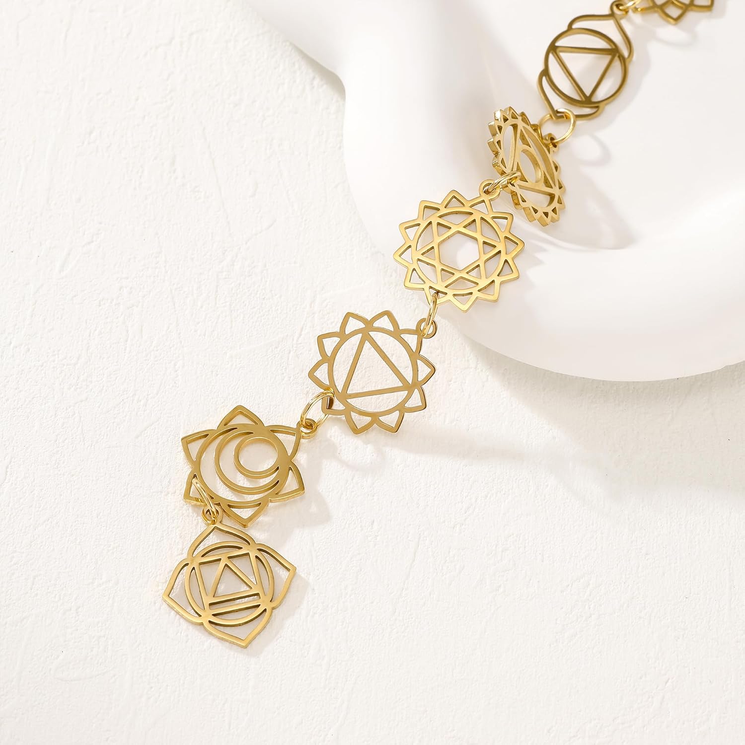 7 Chakra Necklace for Women 14K Gold Plated Healing Y Necklace Meditation Jewelry Hypoallergenic Spiritual Gift - Image 3