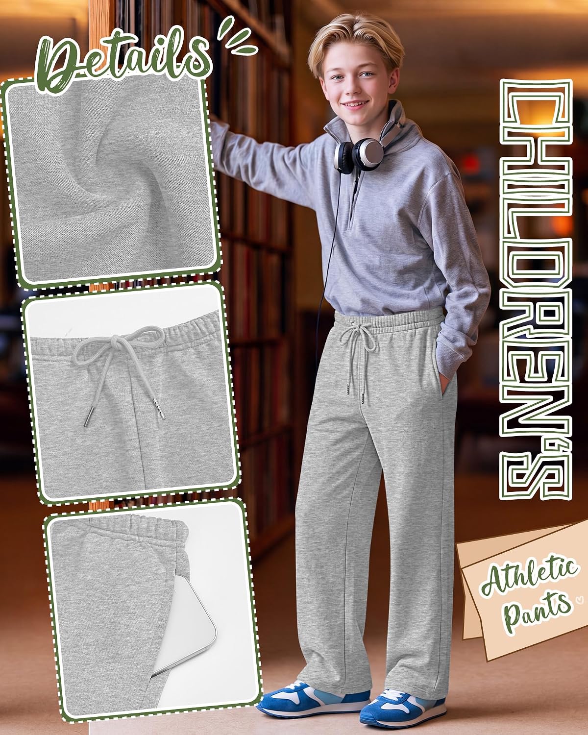 Boy's Baggy Sweatpants for Kids 5-14Y
