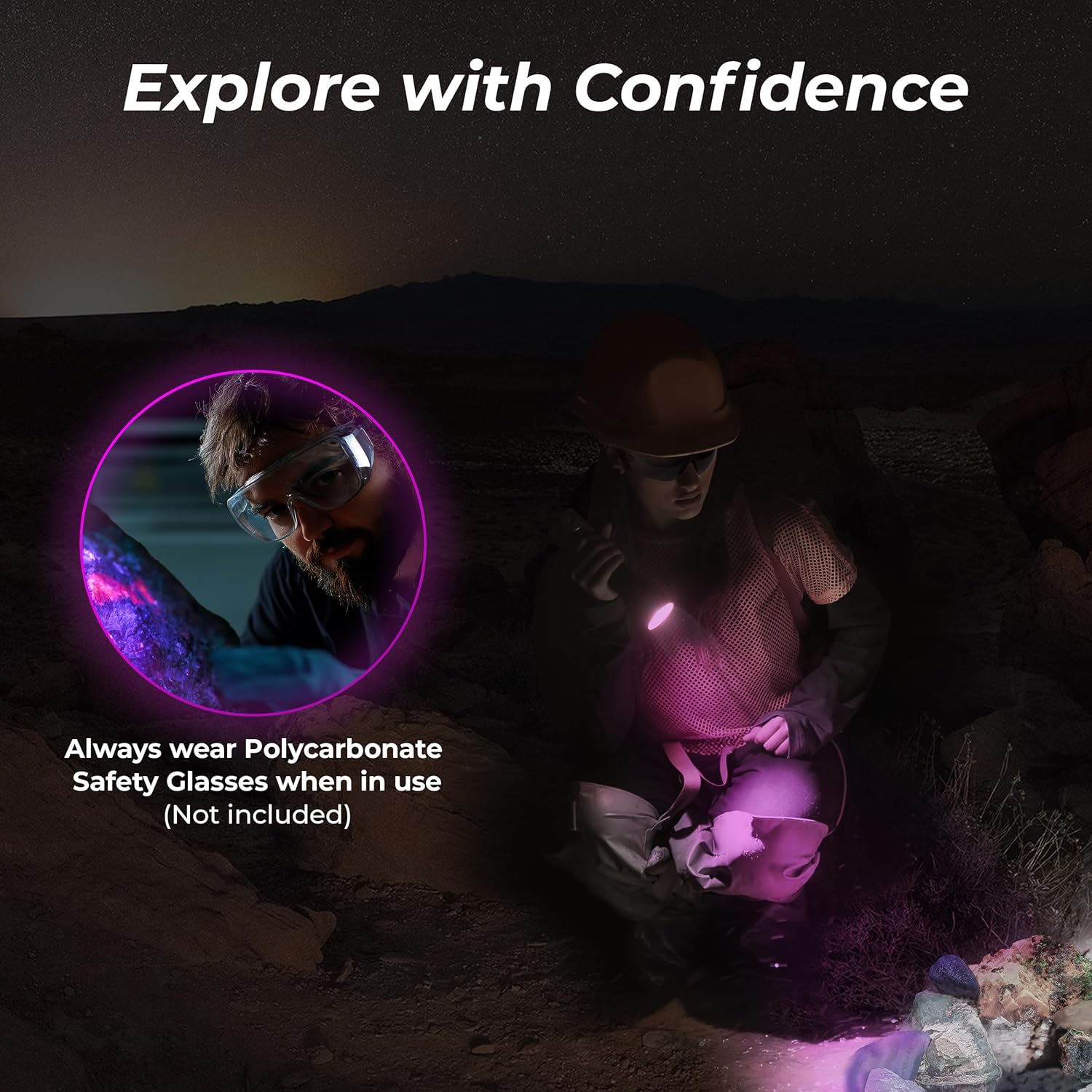 Convoy L21B-X4 365nm UV Flashlight with ZWB2 Filter by Lumencraft - Long Range, Ideal for Hunting Fluorescent Minerals - Enhanced LED Chip & Heatsink - Handheald Blacklight Flashlight