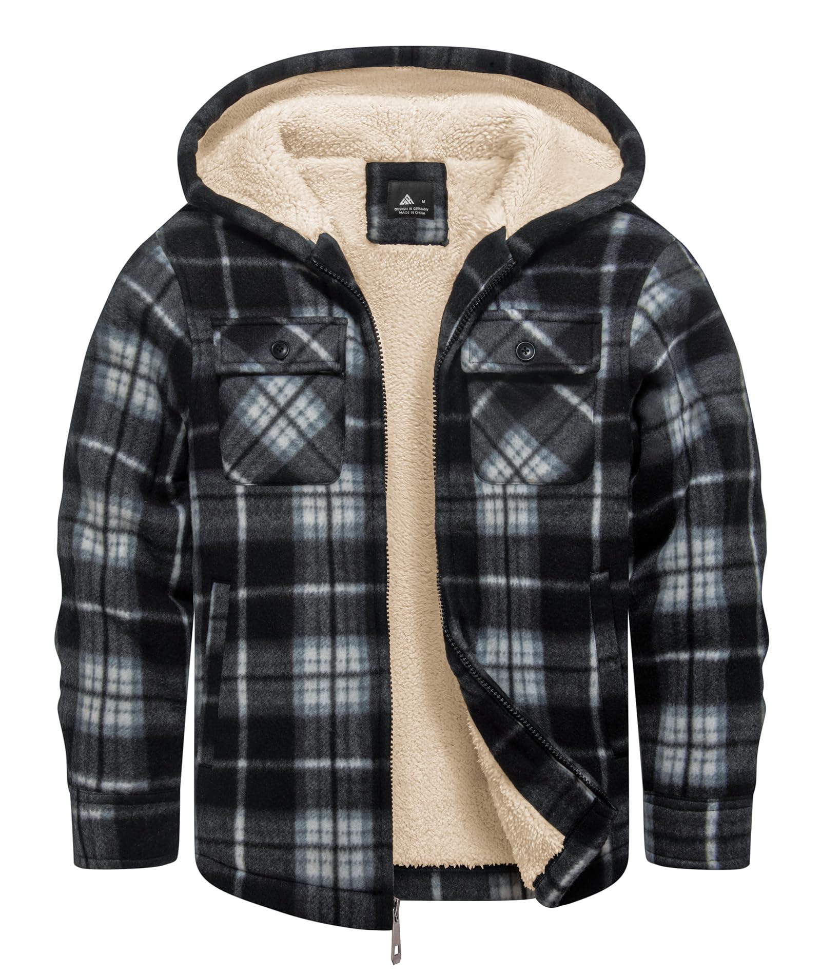 GEEK LIGHTING Boys Girls Flannel Fleece Jackets Sherpa Lined Hoodies