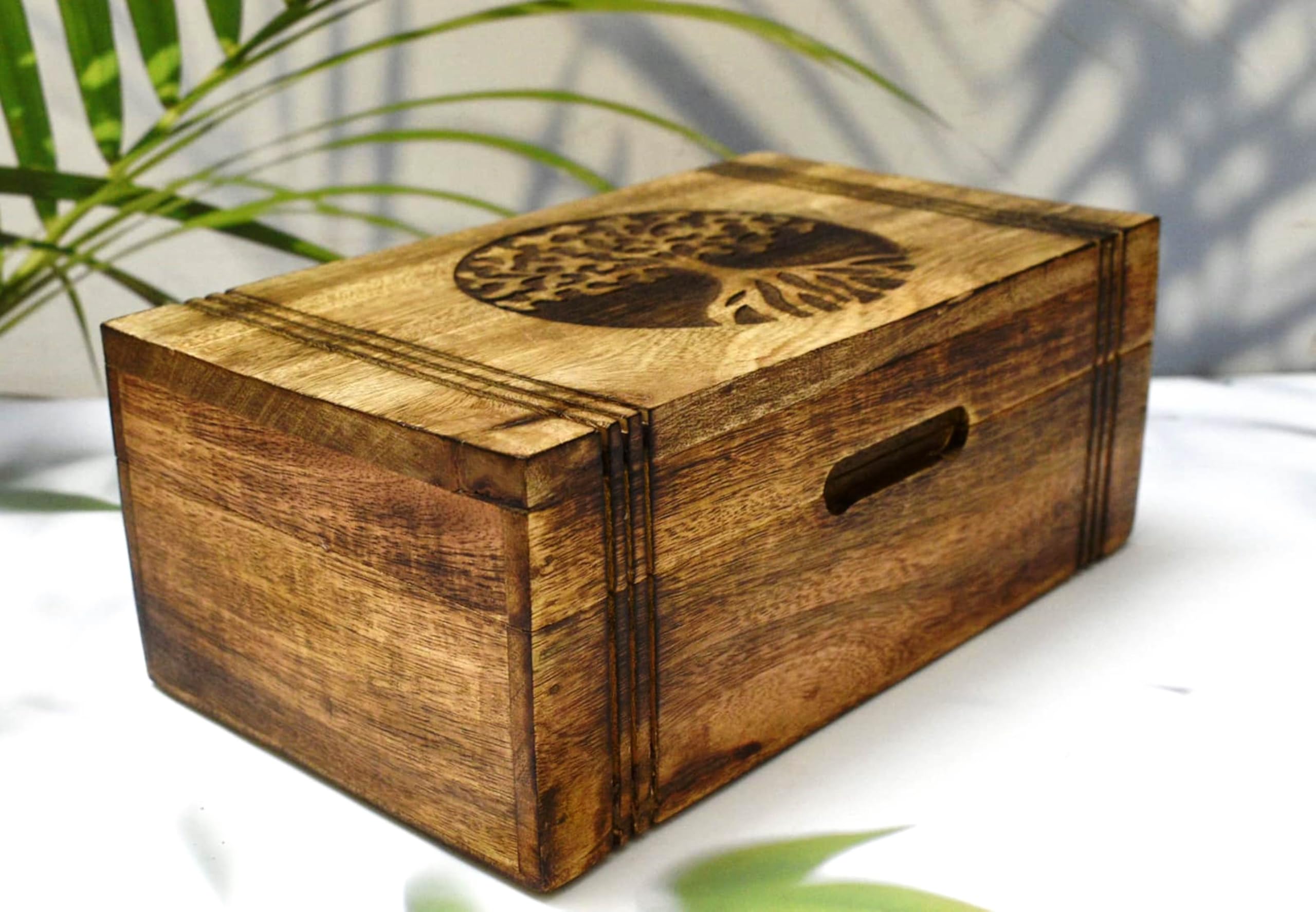 Teebox aus Holz – Teebox für Teebeutel Organizer – Gravierte Teetruhe aus Hartholz mit 6 Fächern – Tee-Aufbewahrungsbox Multifunktional – Holz Teebox Organizer – 25,4 x 15,2 cm (6 Fächer)