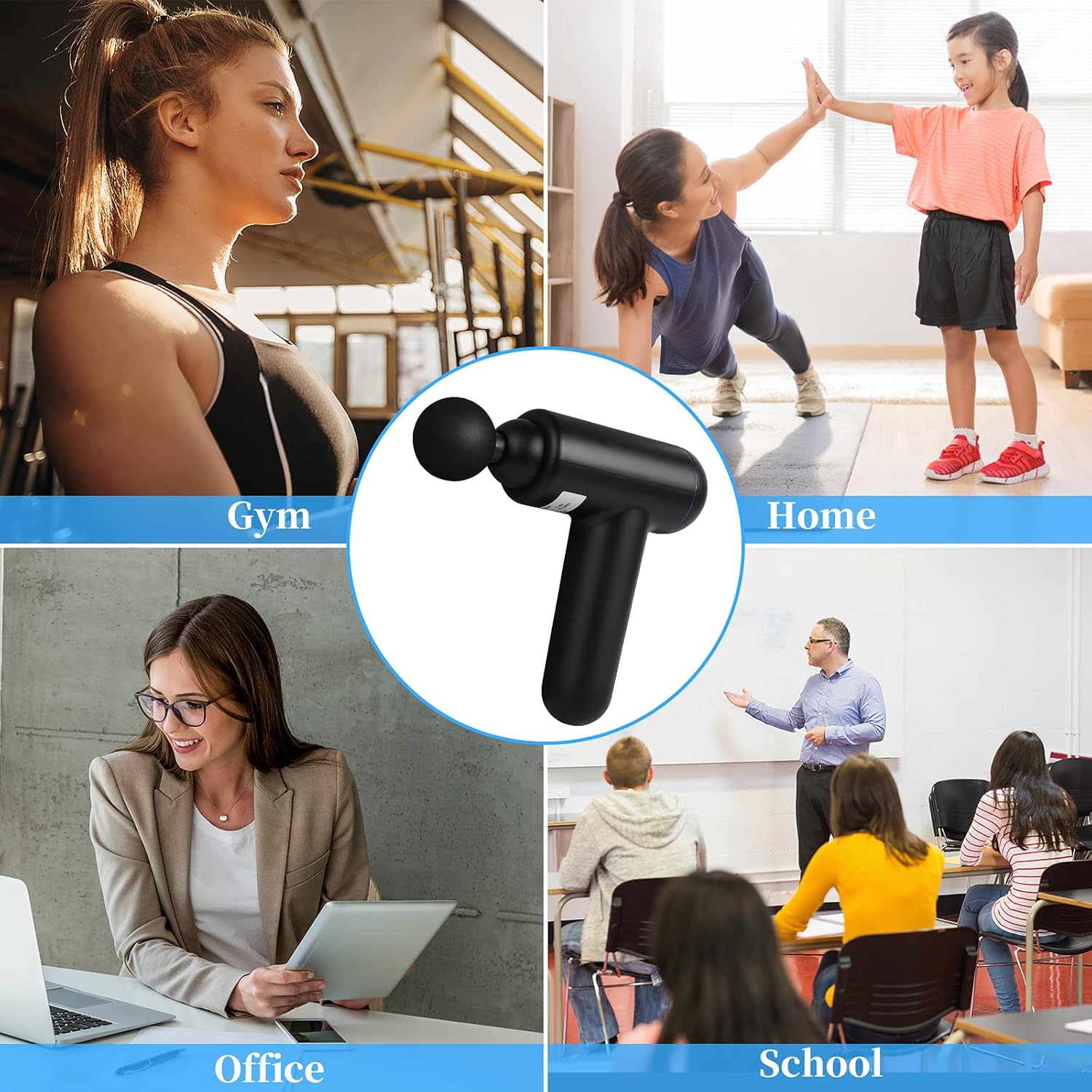 Skcoipsra Massage Gun, Gifts for Men Women Dad Mom, 1.76 Pounds Muscle Massager for Back Neck Pain Relief, 6 Speeds Electric Therapy Gun for Athletes : Health & Household