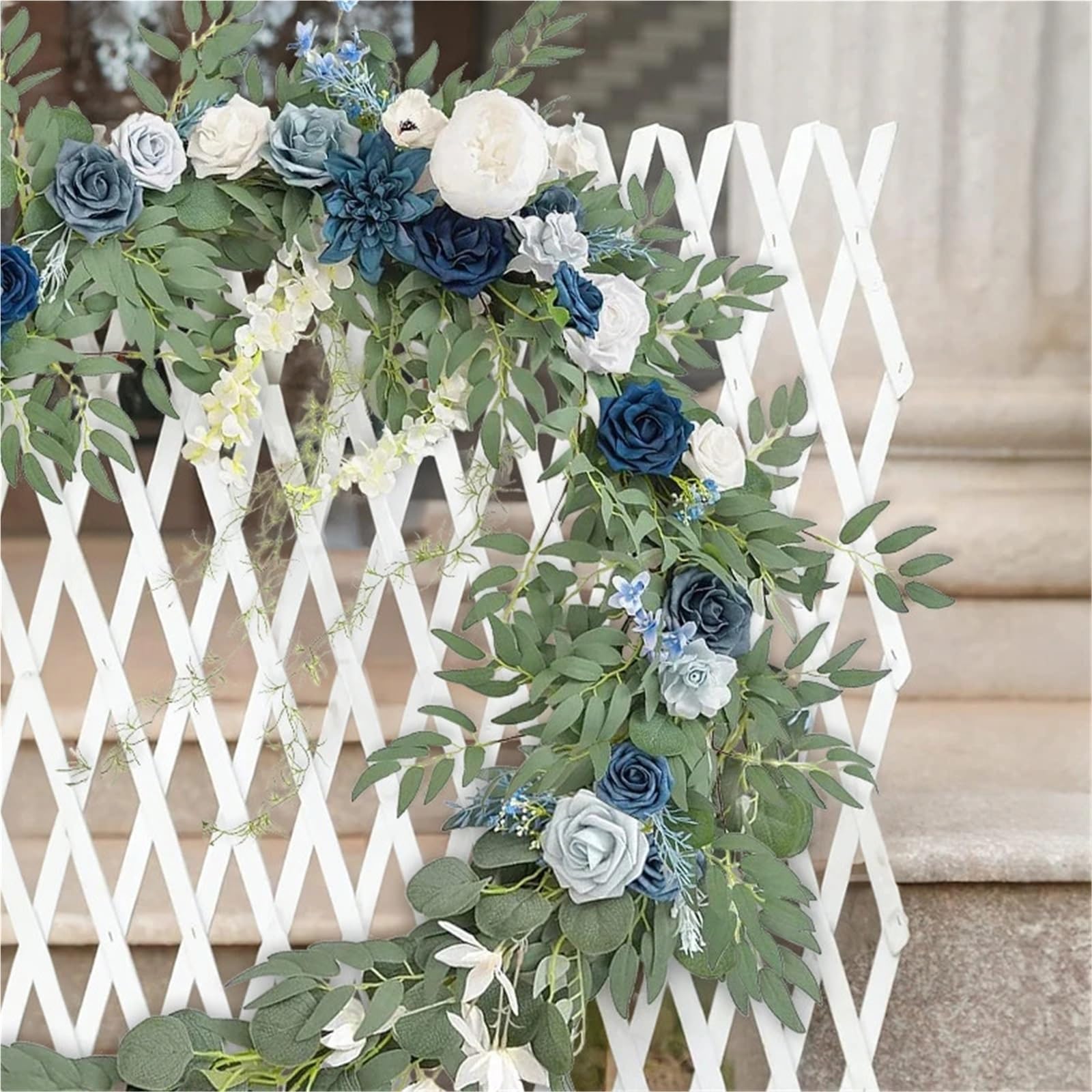 Vite Di Rose Artificiali Con Foglie Centrotavola da tavolo artificiale 270 cm, con ghirlanda di champagne, in salice, for feste matrimonio, for, giardino, addio al nubilato