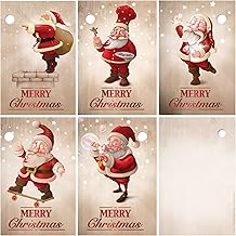 EDITION COLIBRI 25 Christmas Gift Tags: Funny Santa Claus, Labels Pendants, Tags, Hanging Signs, Decorating, Gifts, Christmas Tree Decoration, Paper Christmas Decoration (Set 2)