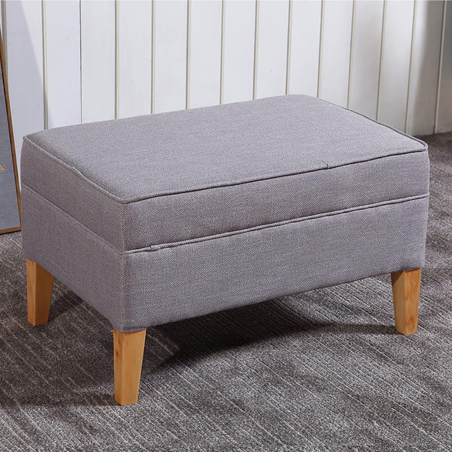 Repose-pieds en tissu lin jaune pour sublimer votre entrée