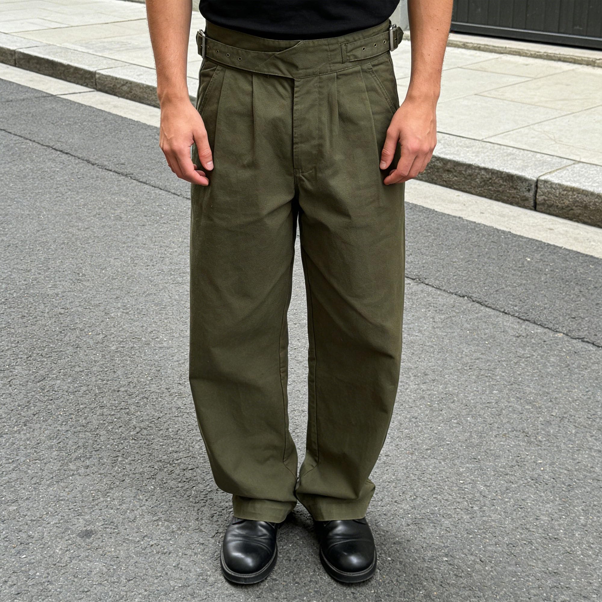 Pantaloni da Uomo Slim Fit Dritti Casual Eleganti con Risvolto Classico Business Casual