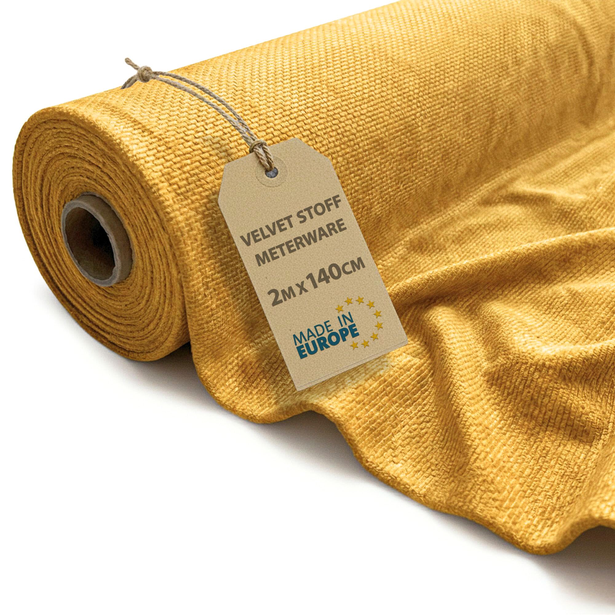 Fabric per meter Velvet 2m x 160cm - Fabrics for sewing decoration and handicrafts Ideal for clothing interior projects and creative applications Toffee