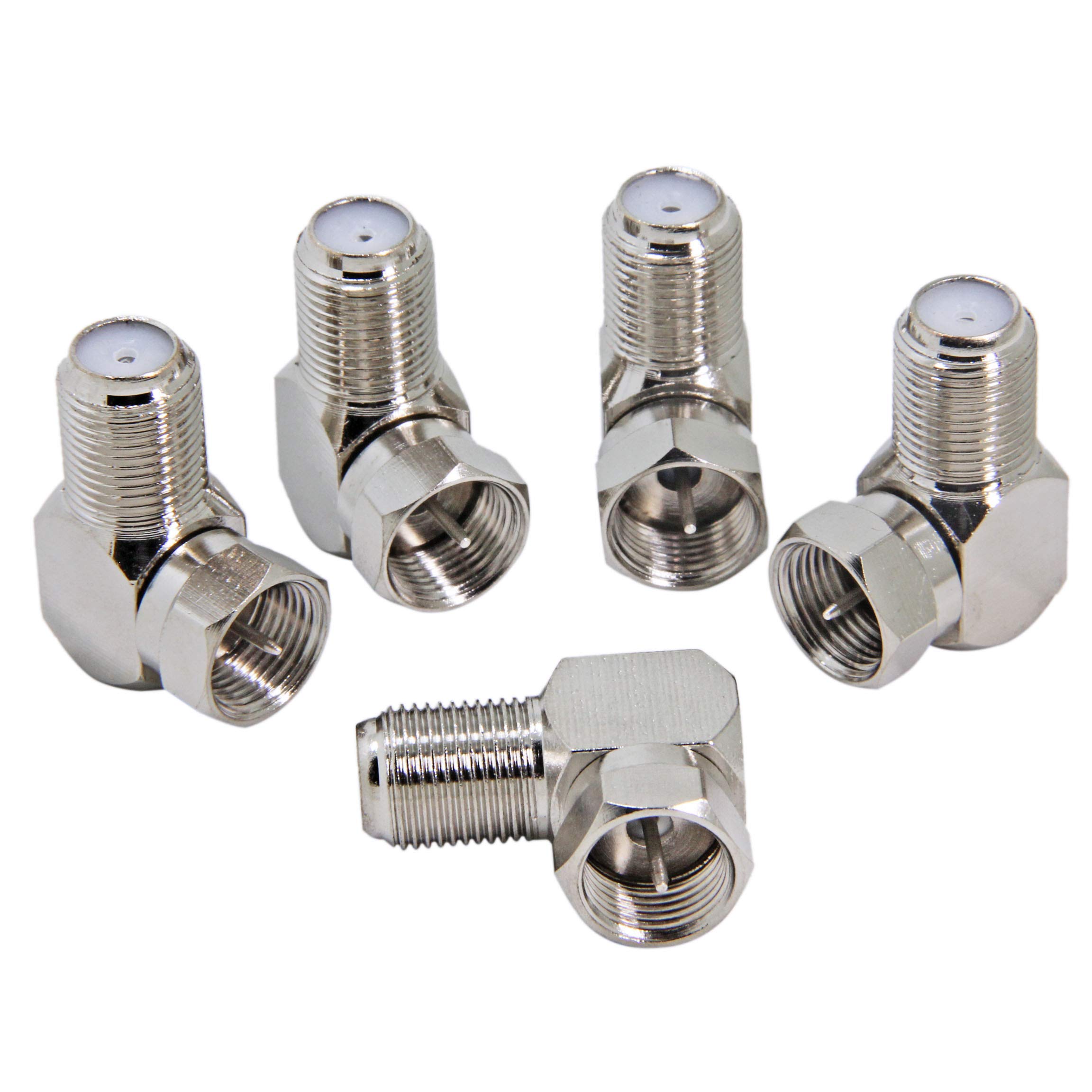 Buy Right Angle Coax Connector, 5Pack F Type 90 Degree Coaxial Male to