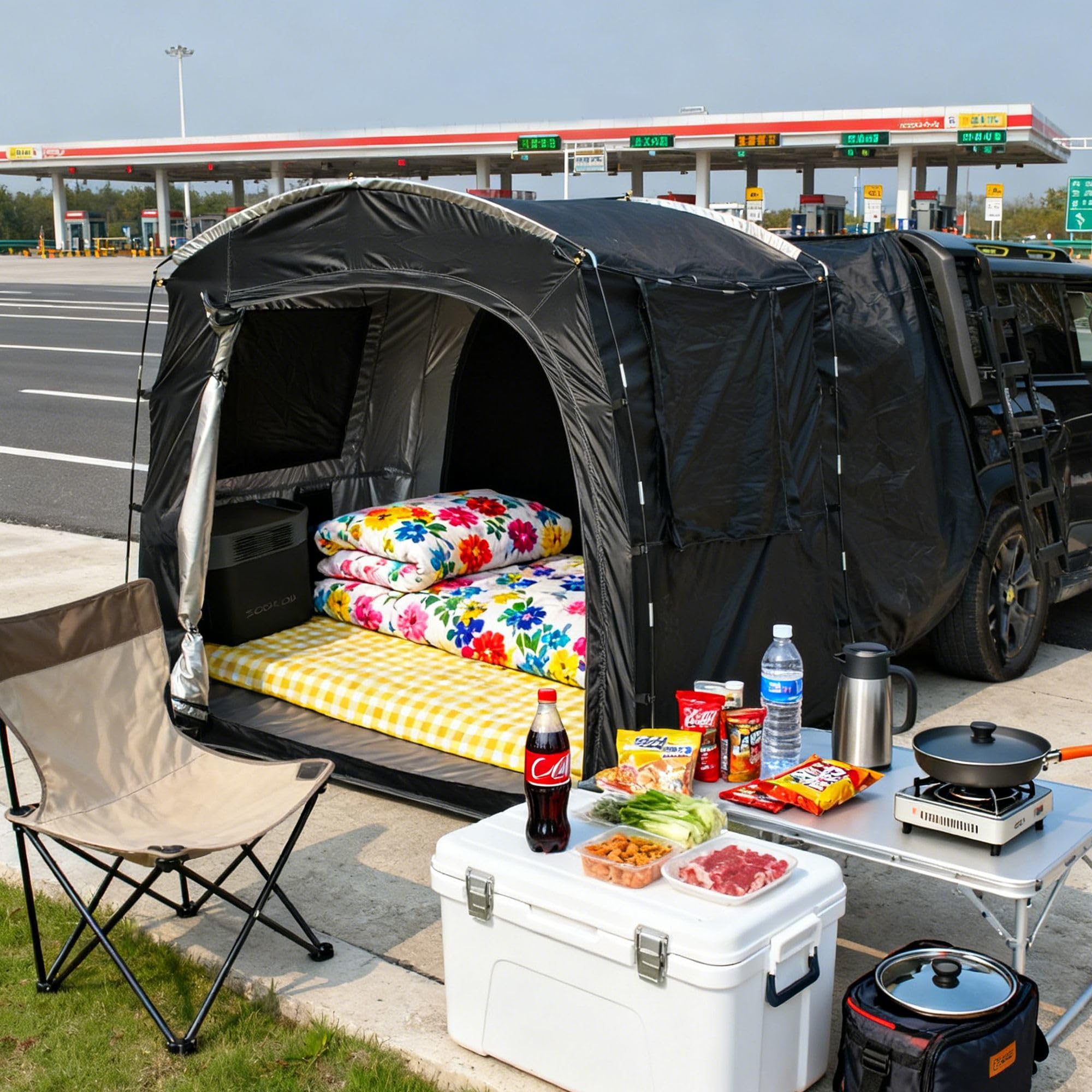 Namiot na tylną klapę bagażnika samochodowego do SUV-a, schronienie przed włazem na zewnątrz, na kemping, do samochodu, przedłużanie snu, na wycieczki, akcesoria do kampera