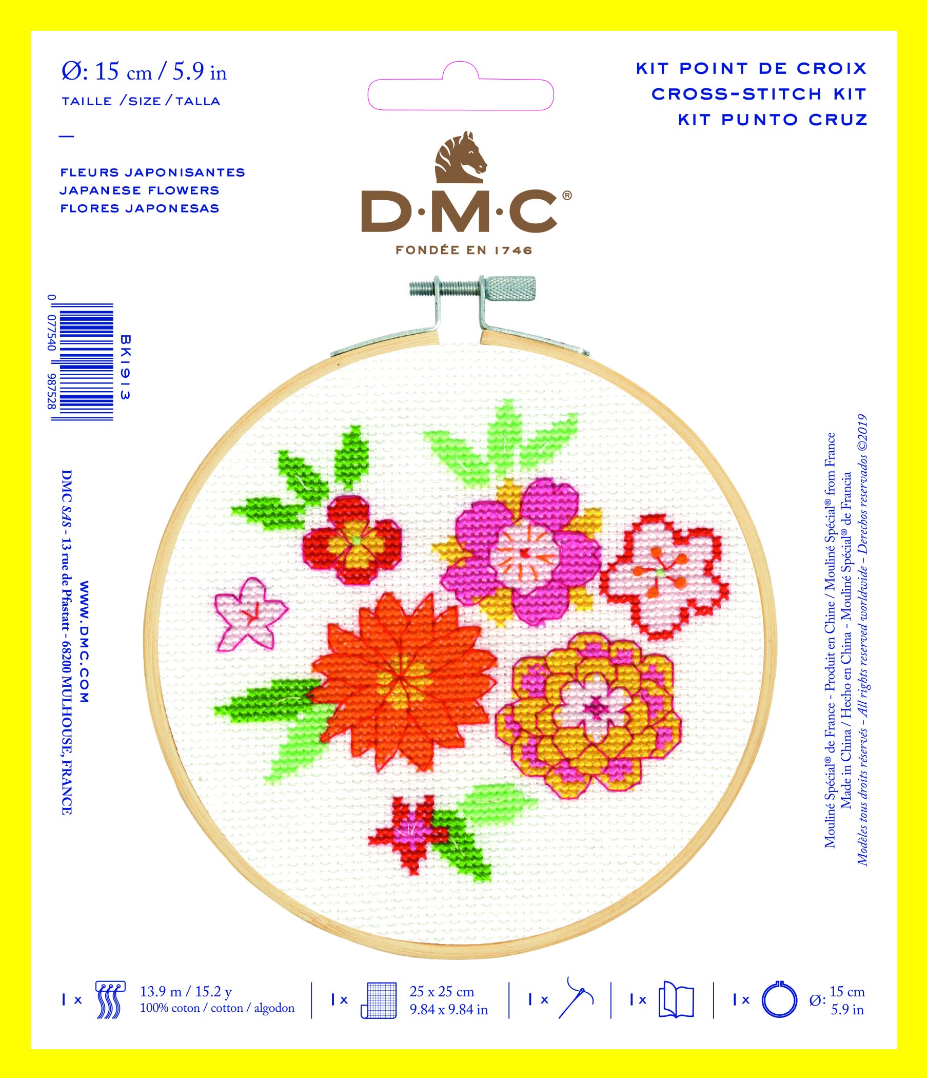 DMC Japanese Flowers Cross-Stitch Kit