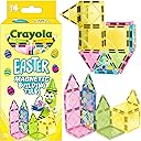 CreateOn Crayola Easter Magnetic Tile Set - STEM & Montessori Building & Educational Toys for Kids, Easter Basket Stuffer Toys for Boys and Girls Ages 3+, 14-Piece Set
