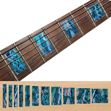 Inlay Sticker Fret Markers for Guitars & Bass - LP/SG Blocks - Abalone Blue, F-005BL-BL