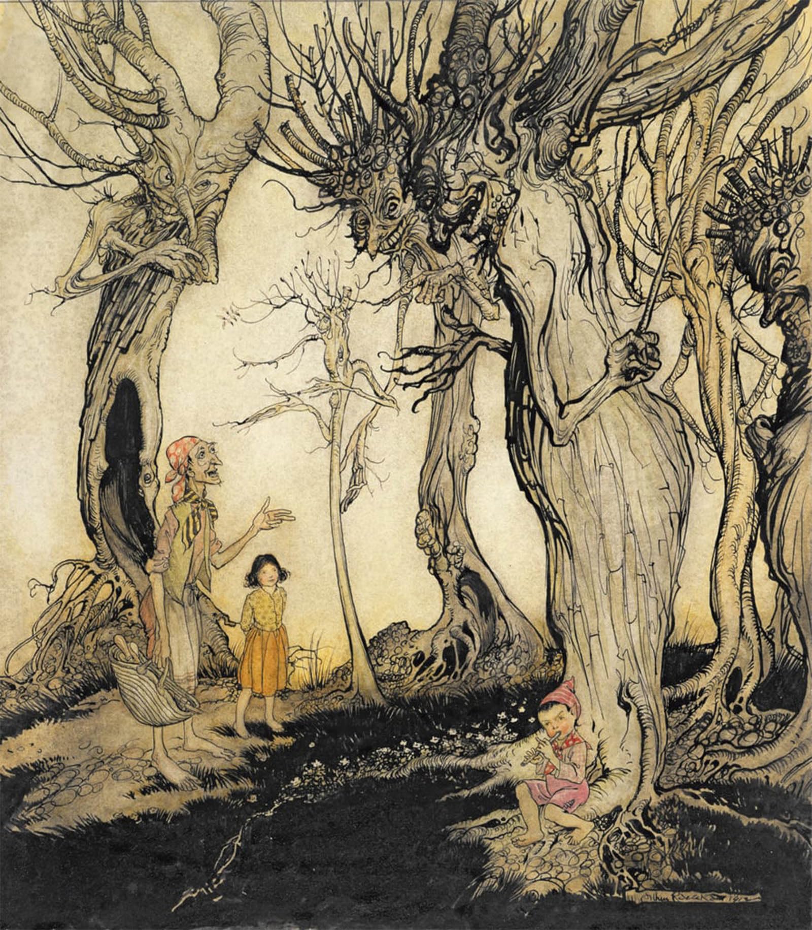 ARTXLXXBN Famous Art Print Poster Vintage Wall Art the Trees and the Axe by Arthur Rackham Canvas Art Poster for Home Decor 60x90cm