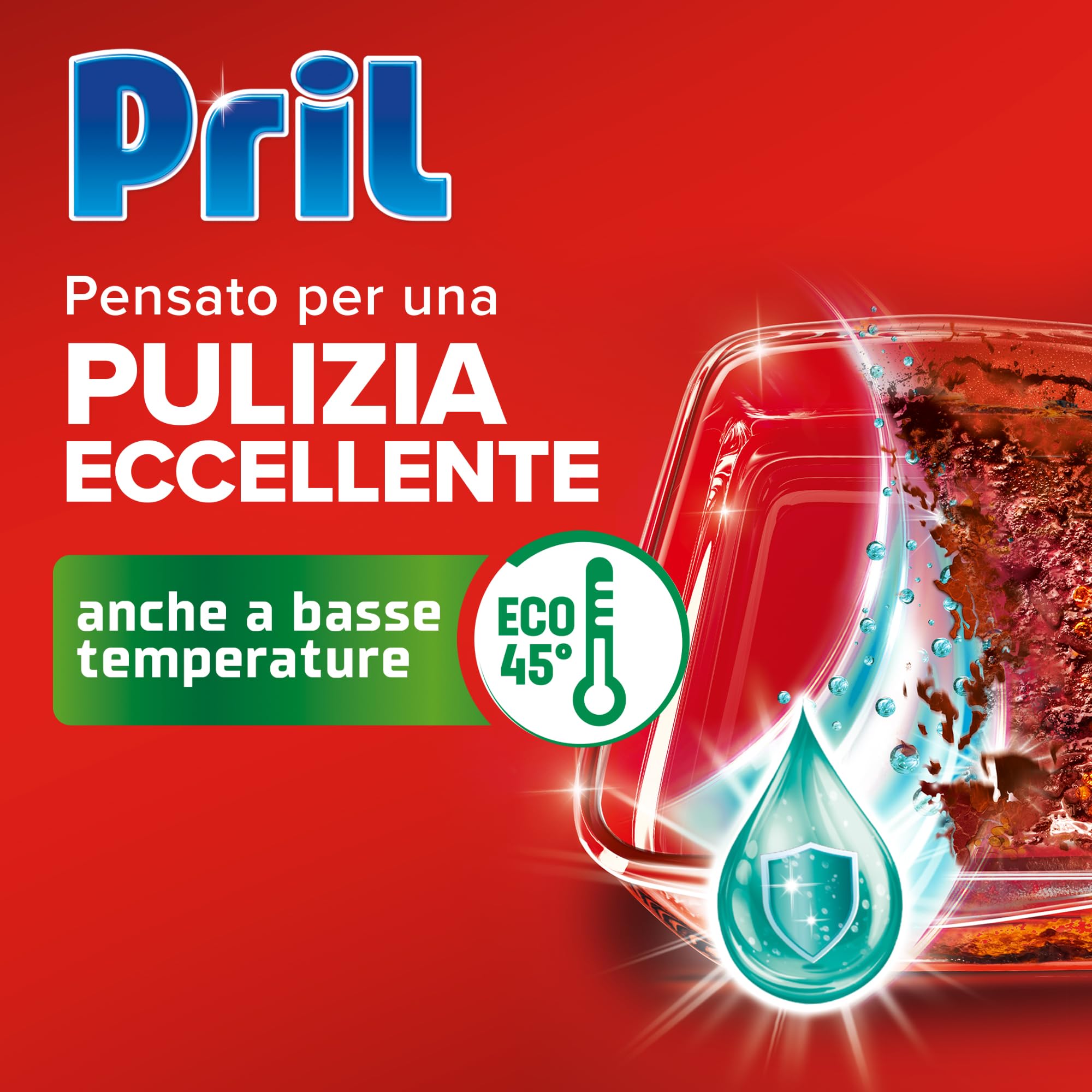 Pril Gel All In One Limone & Lime, Detersivo Lavastoviglie Liquido Multi-Azione Sporco Difficile, 8 Confezioni da 35 Lavaggi