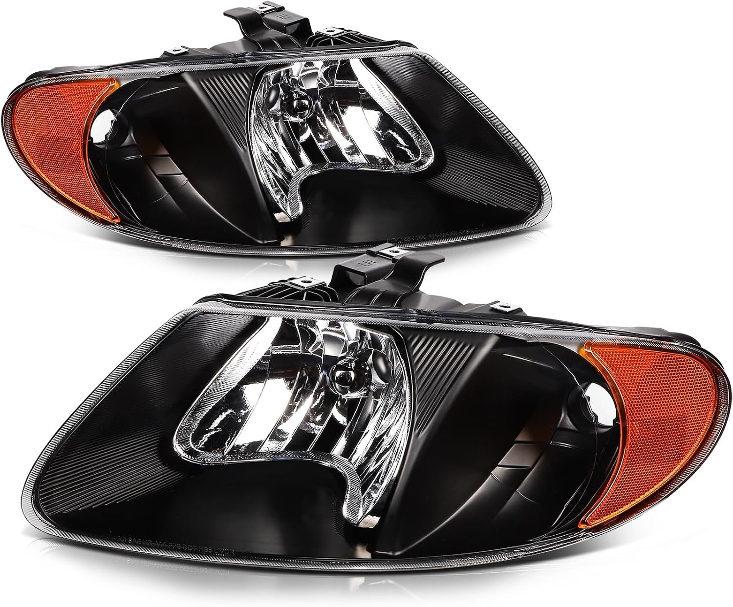 ASAPE Headlights Assembly - 2001-2007 for Chrysler Town & Country Headlight Assembly for Dodge Caravan，2001-2003 for Chrysler Voyager Replacement Driver and Passenger Side 4857701AC 4857700AC