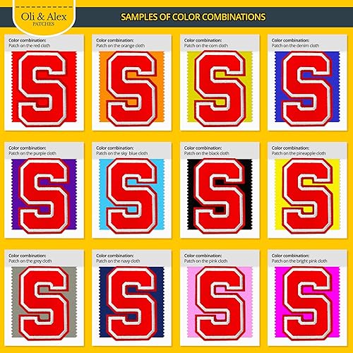 Miniatura 591 de Parches de letras termo-adhesivas de alta calidad – Lindas letras para ropa – Parche universitario para ropa – Letras bordadas de 4 1/2 parches
