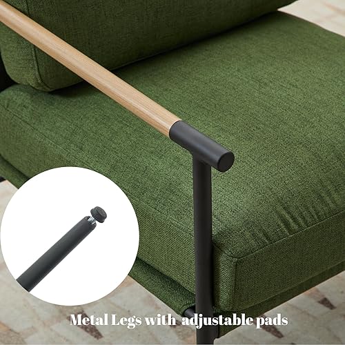 Miniatura 50 de DUOMAY Silla decorativa moderna Mid-Century, cómoda silla de sherpa para sala de estar, dormitorio, oficina, sillón de respaldo medio con patas de