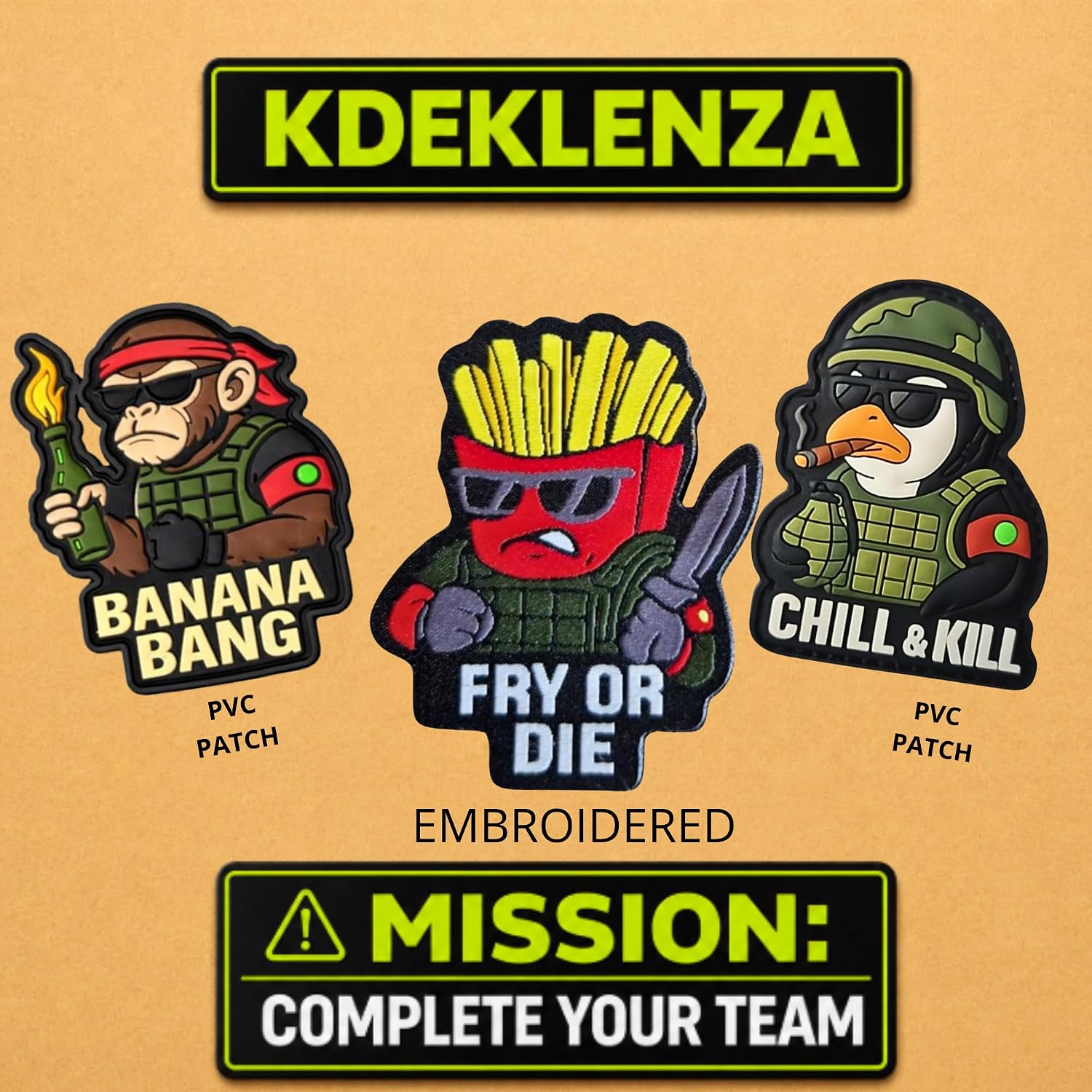 Patches for Tactical Backpack | Funny Patches | Banana Patch | PVC Morale Patch with Hook and Loop Backing | Military Patches | Parches | Hat Patch & Dog Harness Patch by KDEKLENZA (2.75" x 2.17") image 4