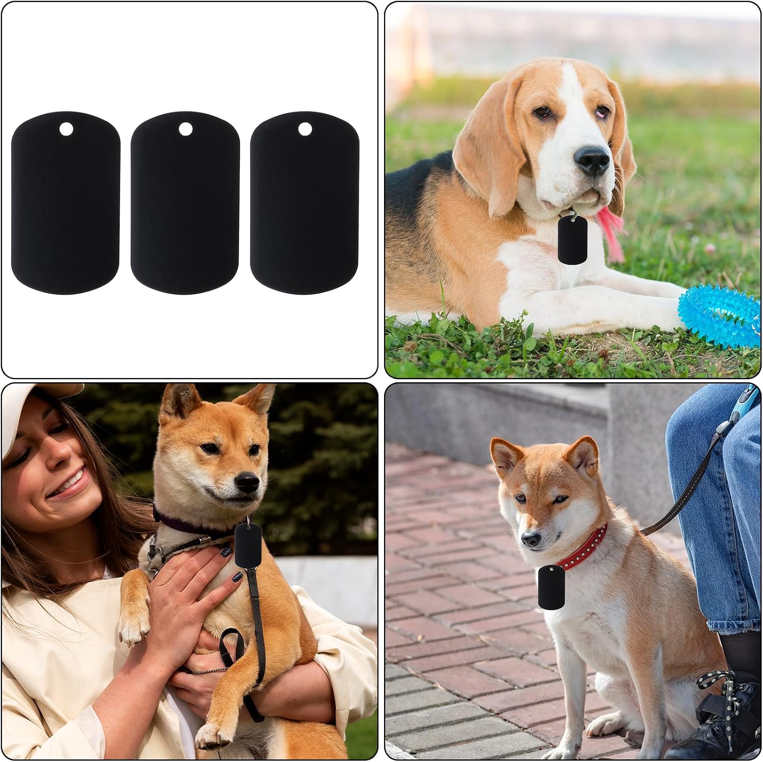 25Pcs Metal Stamping Blanks, Aluminum Blank Dog Tags Black Metal Tags for Laser Engraving and Stamping Rectangle Engraving Blanks Keychain for DIY Decorative Craft
